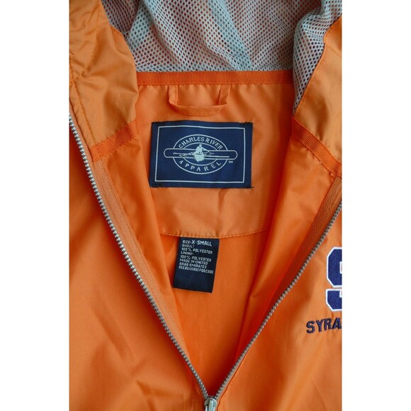 Syracuse Orange Windbreaker Mens extra small full Zip rain Jacket w/logo hooded - Picture 5 of 6